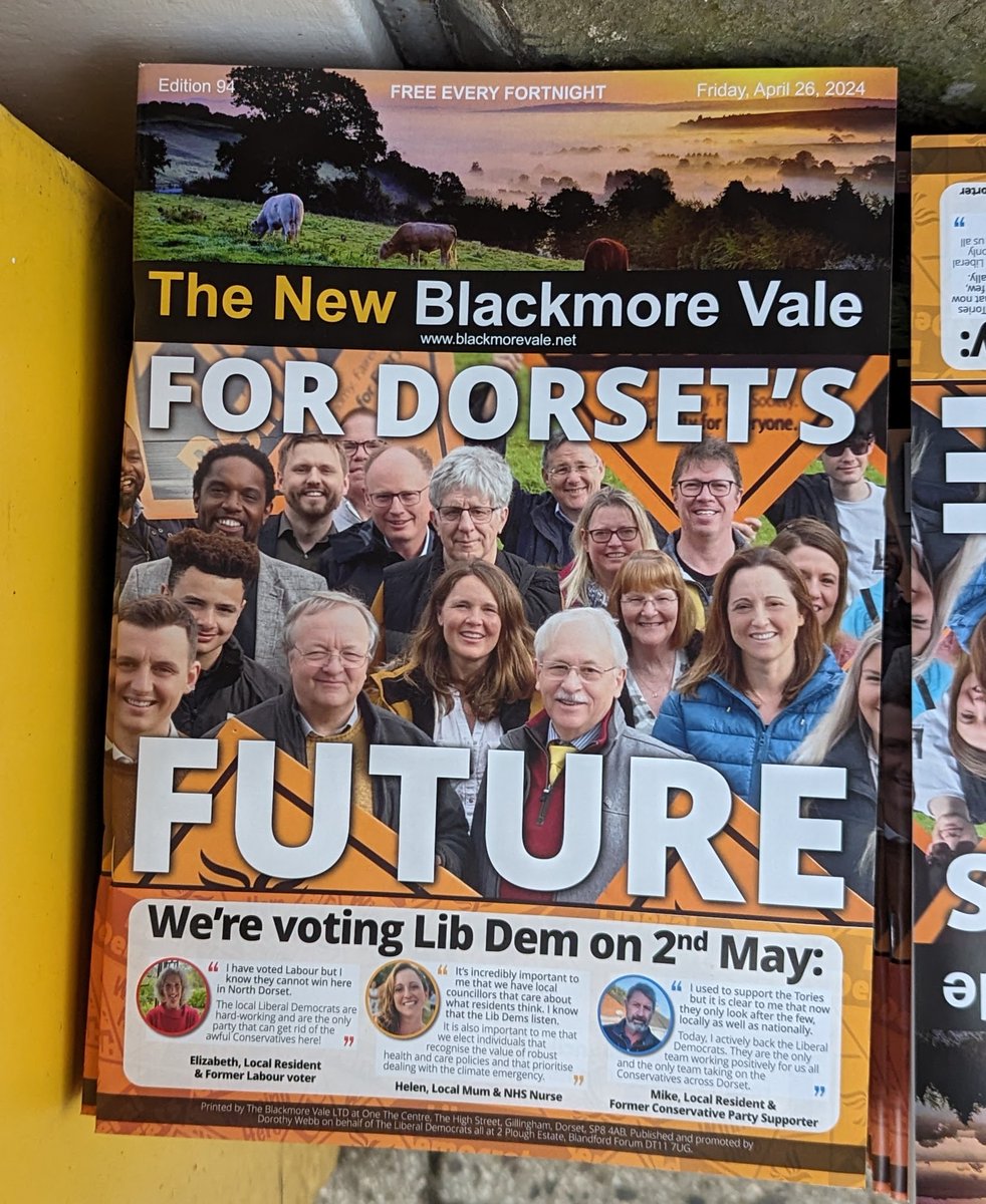 An extraordinary move by our regional fortnightly magazine, the nearest thing is to a local paper. Front page encourages a Lib Dem vote on 2nd May. If I had a local title, I'm not sure i'd run this front page- for sense of balance or commercial reasons. Bold?