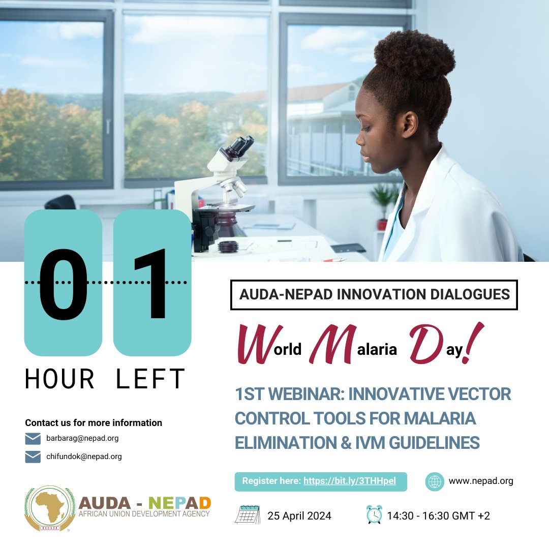 How can we innovate to save millions from malaria? 🌐Find out in less than an hour! Join us for a special #WorldMalariaDay webinar focused on innovative approaches to #EndMalaria in Africa. Secure your seat now👉🏽bit.ly/3THHpel #MalariaDay2024 #WorldMalaraDay #IVM