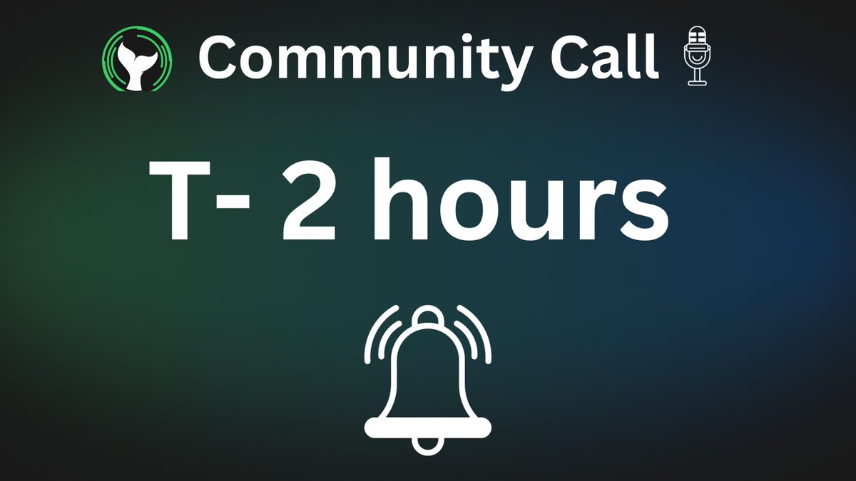 Final Reminder for our Community Call starting in 2 hours!! Join us here: x.com/i/spaces/1OdJr… & #RideTheWhale