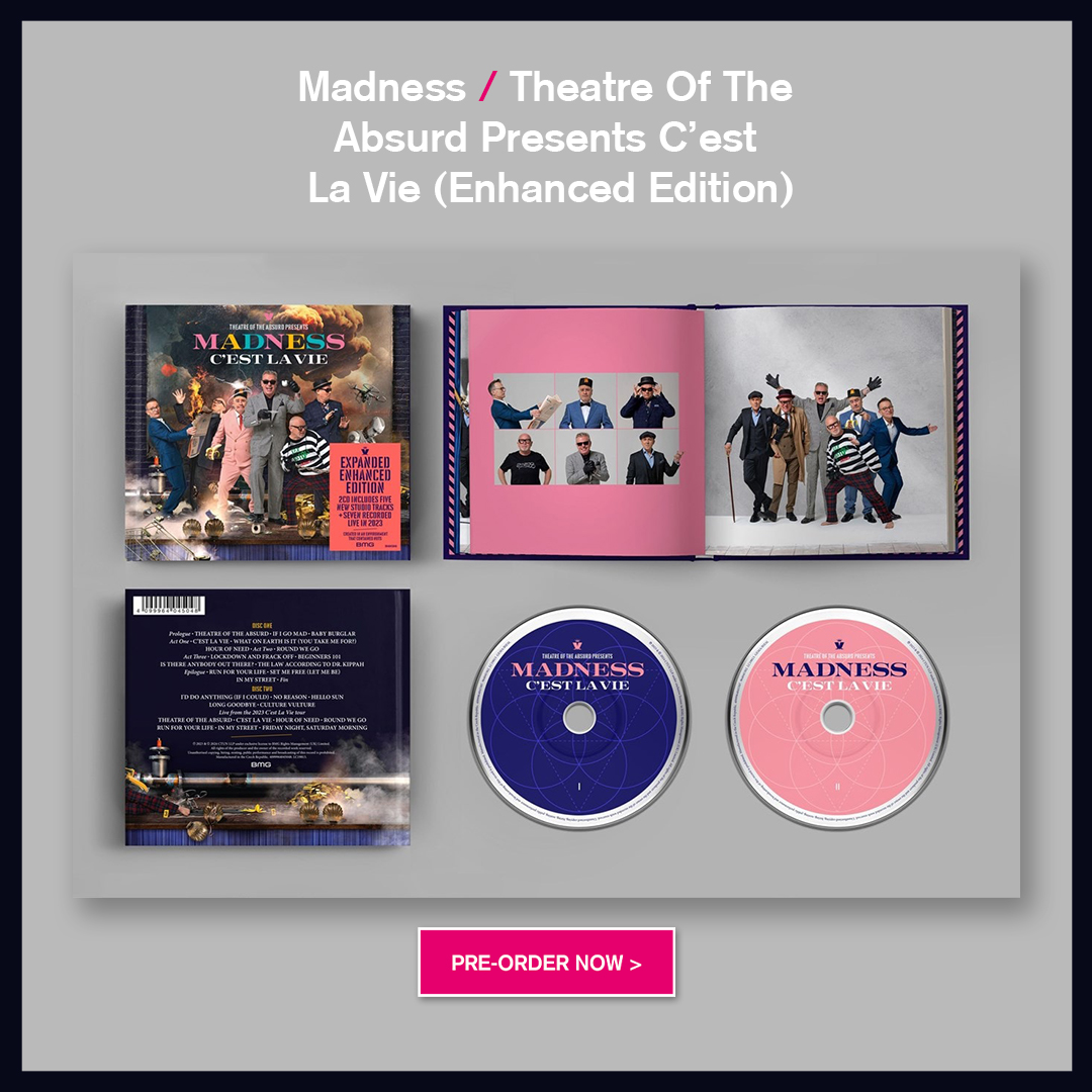 🎵 NEW: Madness / Theatre of the Absurd Presents C’est La Vie (Enhanced Edition) available on limited edition clear 2LP, black 2LP, enhanced edition 2CD & standard CD pre-order now 👉 ow.ly/NRf250RnX38+