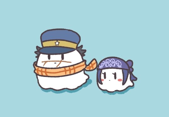 asirpa ,sugimoto saichi 1girl simple background black hair hat star (symbol) scarf black eyes  illustration images