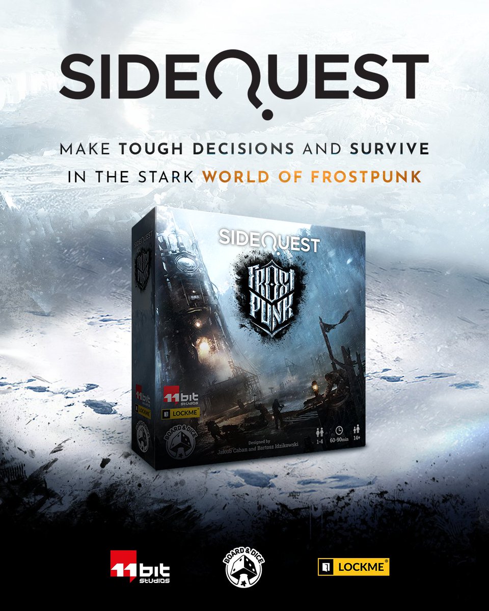 Can you feel snowflakes on your face? Can you hear the constant murmur of your people? Together with @11bitstudios and lockme, we are proud to present the very next Side Quest. Face new challenges, and do not let your people give up in the stark world of #Frostpunk @frostpunkgame