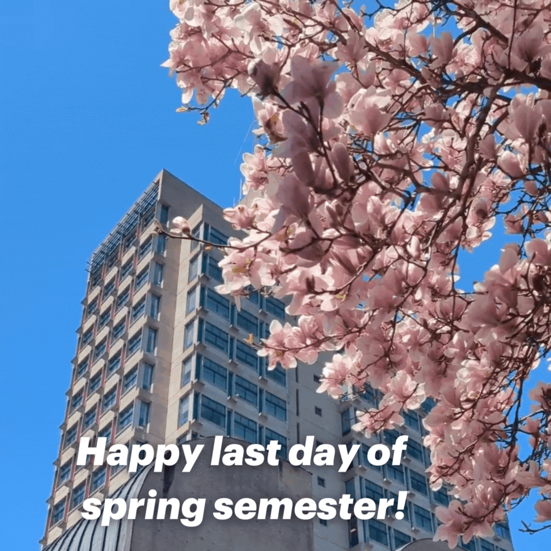 Happy last day of spring semester! Best of luck with finals! #BULaw