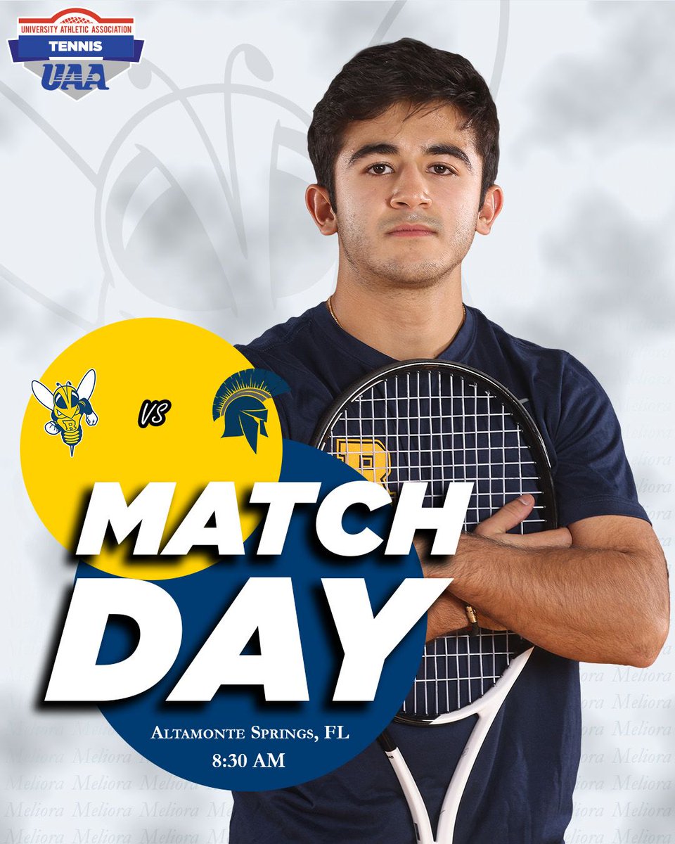 Rochester Athletics (@uofrathletics) on Twitter photo 🎾 IT'S UAA MATCHDAY‼️ 🎾
The 7th-seeded <a href="/UR_Tennis/">University of Rochester Tennis</a> men open the UAA Championships against the No. 2-seeded Spartans!!!!
🆚: #2 Case Western Reserve
⏰: 8:30 a.m.
📍: Altamonte Springs, FL
📊: buff.ly/3xVgzHe
#GoJackets 🎾 IT'S UAA MATCHDAY‼️ 🎾
The 7th-seeded <a href="/UR_Tennis/">University of Rochester Tennis</a> men open the UAA Championships against the No. 2-seeded Spartans!!!!
🆚: #2 Case Western Reserve
⏰: 8:30 a.m.
📍: Altamonte Springs, FL
📊: buff.ly/3xVgzHe
#GoJackets
