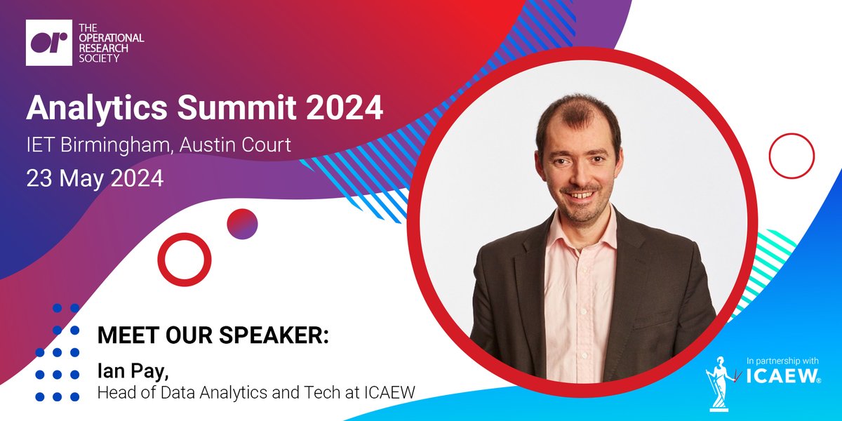 Join us to hear Ian Pay, Head of Data Analytics &amp; Tech at ICAEW since March 2022, share insights on integrating analytics in accounting. Don’t miss his workshop: "The Analytical Future of Accounting and the Importance of Good Data."

Book now at: theorsociety.com/events/analyti…