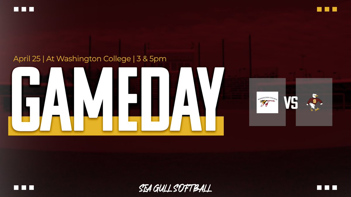 GAME DAY! When: April 25 - 3 & 5pm Where: Washington College Watch: suseagulls.com/sports/softbal…