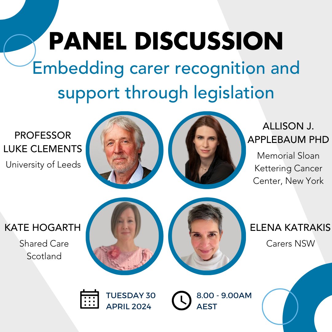 🌟Join us for an international panel discussion on carer recognition and support through legislation with Carers NSW CEO, Elena Katrakis, and other experts. 🗓️ 30/04/2024 8–9am AEST (11pm GMT) 📍Zoom 🔗Register: analytics-au.clickdimensions.com/cn/aosfc/recog… #CarerRecognition #SupportingCarers