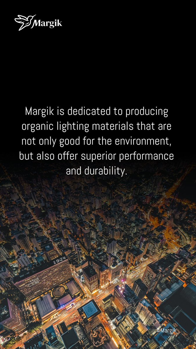 Margik is dedicated to producing organic lighting materials that are not only good for the environment, but also offer superior performance and durability.

#margik #lighting #sustainablelighting #environment