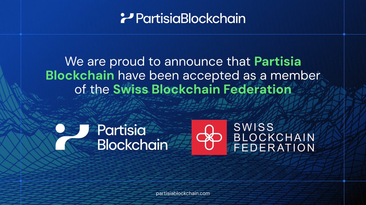Partisia Blockchain is privileged to announce our membership with the Swiss Blockchain Federation - @BCFederationCH! Joining this esteemed group, we aim to strengthen Switzerland's position as a leading blockchain hub, fostering a secure legal framework 👏 🇨🇭