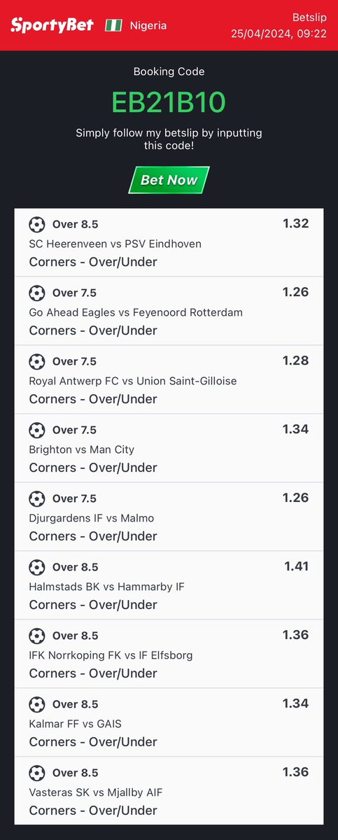 13 odds 🤝 85B668 13 odds 🤝 EB21B10 (Corner) Repost for others to benefit Join here for more👉 t.me/+dpsTp4Kl3sExN…