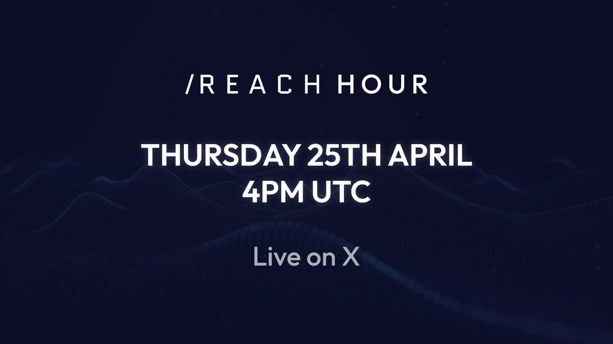 Join us today for /Reach Hour!

The second since our migration to <a href="/base/">Base</a>, let's talk about what's coming to the protocol and more with our founders!

Here on X at 16:00 UTC