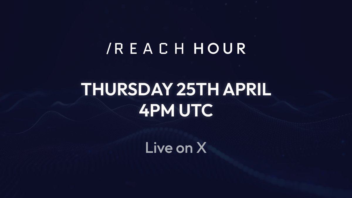 Join us today for /Reach Hour! The second since our migration to @base, let's talk about what's coming to the protocol and more with our founders! Here on X at 16:00 UTC