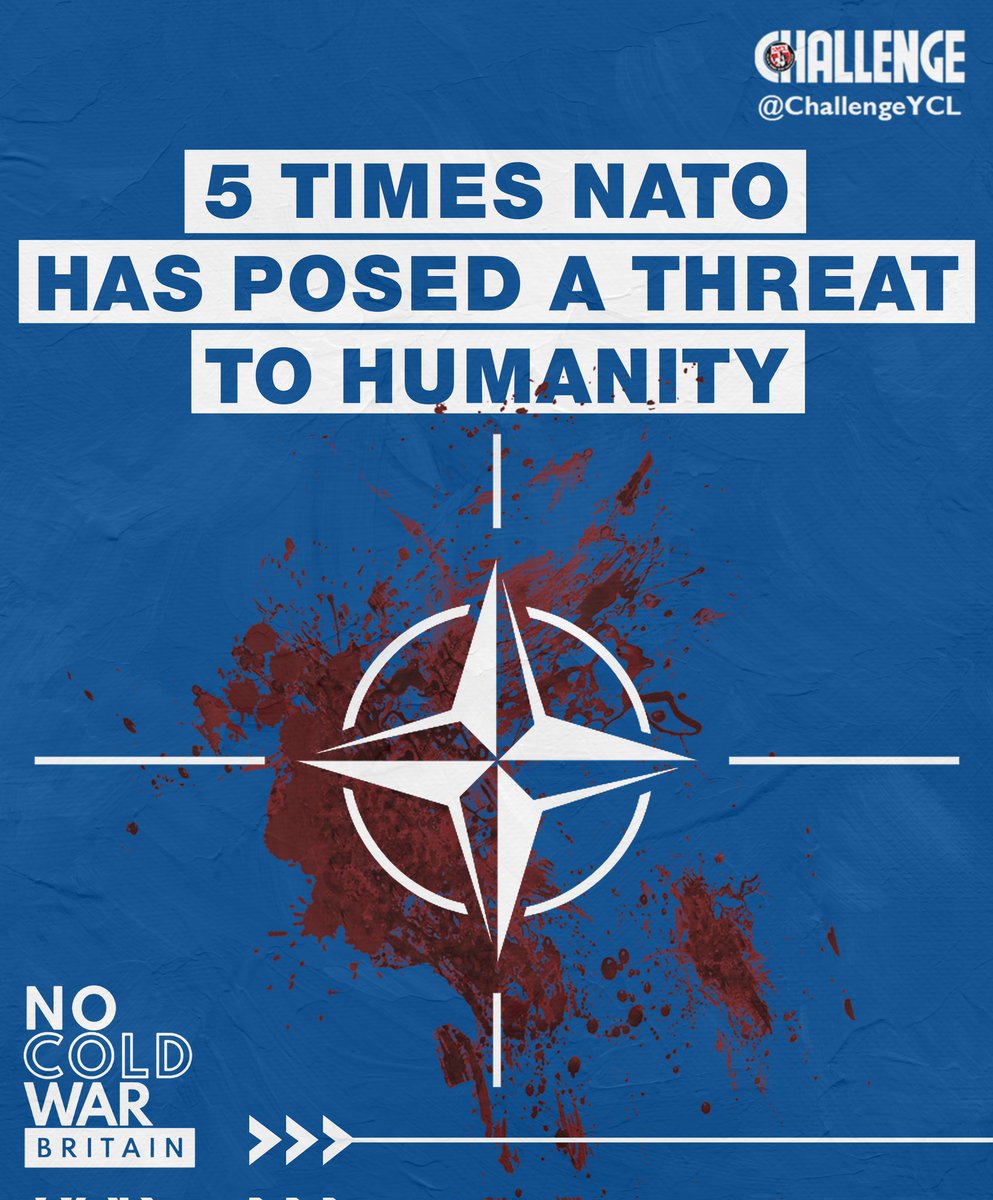 Despite its proclaimed commitment to a “rules-based” order, NATO’s track record tells an entirely different story. Here are five times NATO has posed a threat to humanity… A collaborative post with @NCWBritain 🤝 #NATO #LIBYA #UKRAINE #NOCOLDWAR (1/6)