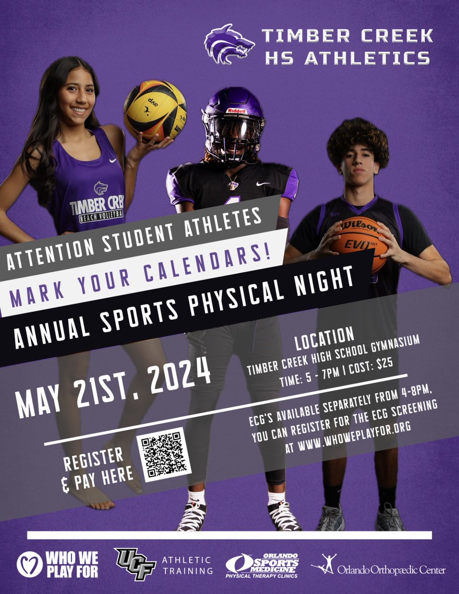 Reminder TC Family‼️ We are less than a month away from our Annual Sports Physical Night. For more details about the event and to register for the event, click on the link 👇!! @TCHSWolvesBB @TCHSFLAG @TCHSFB @TCHSWolvesGolf @TimberCreekBVB @WolvesTFXC timbercreekathletics.com/2024/04/12/tc-…