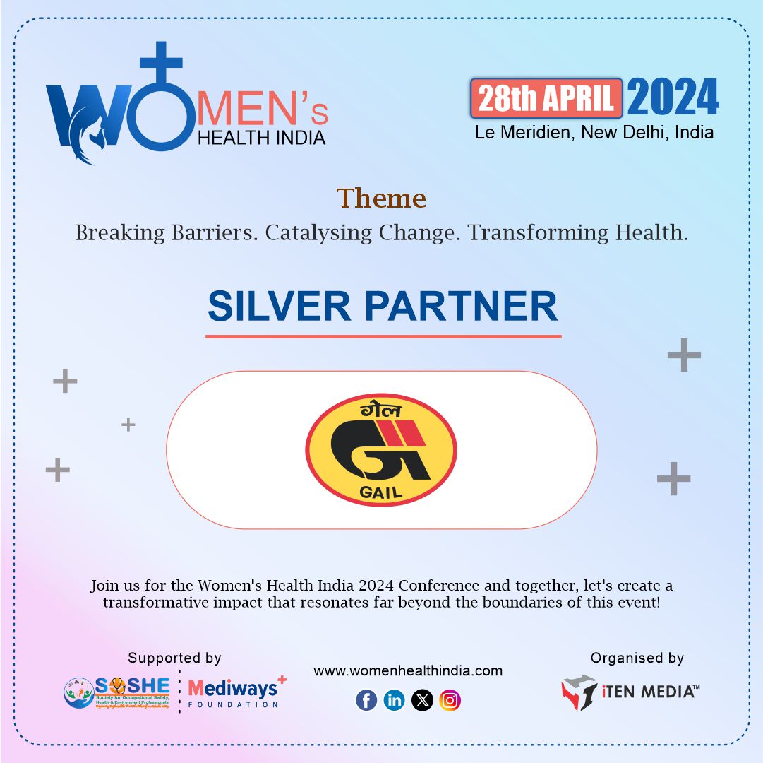 Pleased to Announce & Welcome 'GAIL (India) Limited' as our 'Silver Partner' for the Women's Health India (WHI 2024)

📌28th of April 2024, Le Méridien, New Delhi

📌 Download Brochure: bit.ly/3vjTTic

#WHI2024 #womenshealth #healthiertomorrows