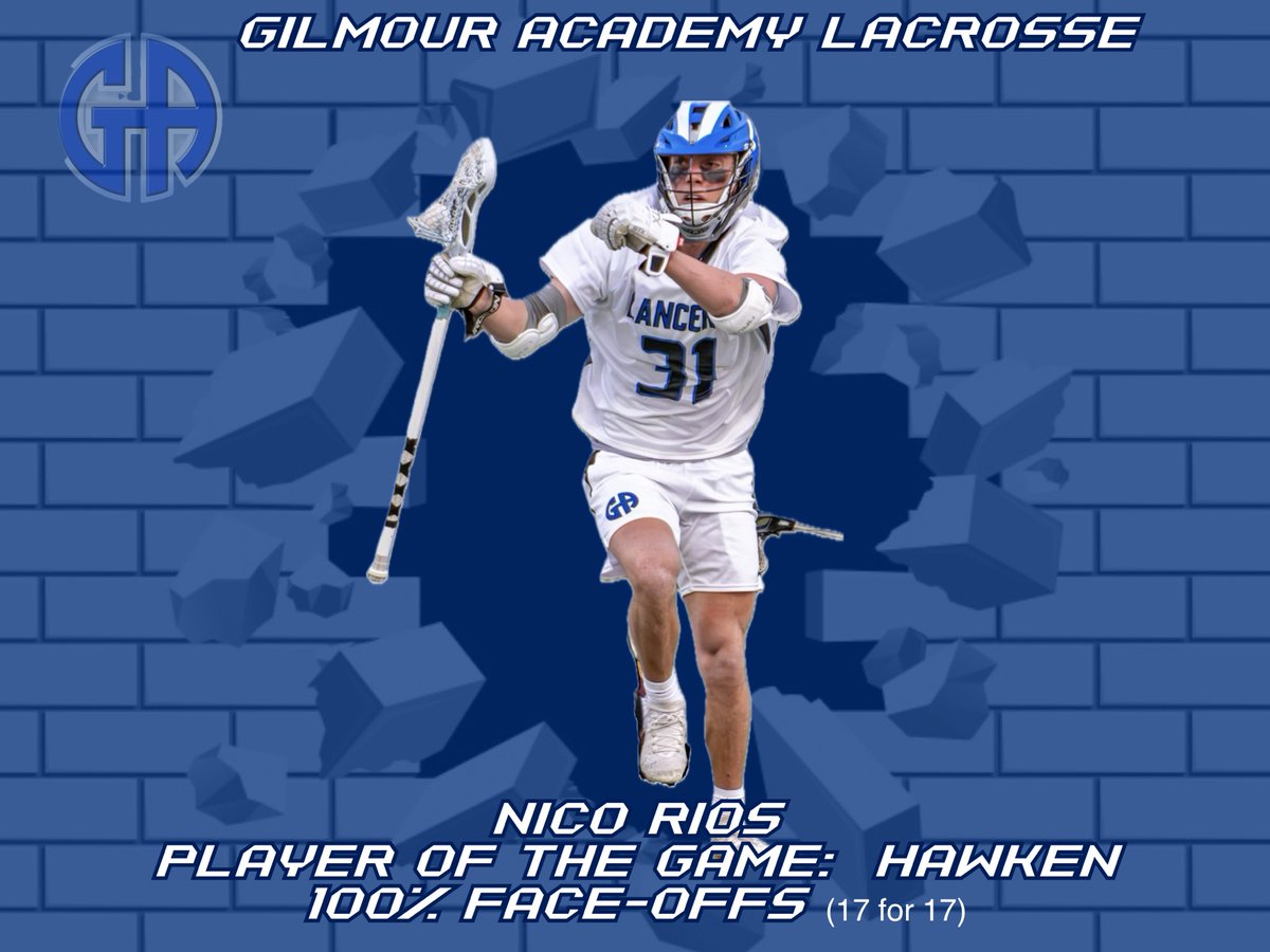 Hawkn’s Star of the Game Nico Rios for going 17 for 17 on Face-offs.