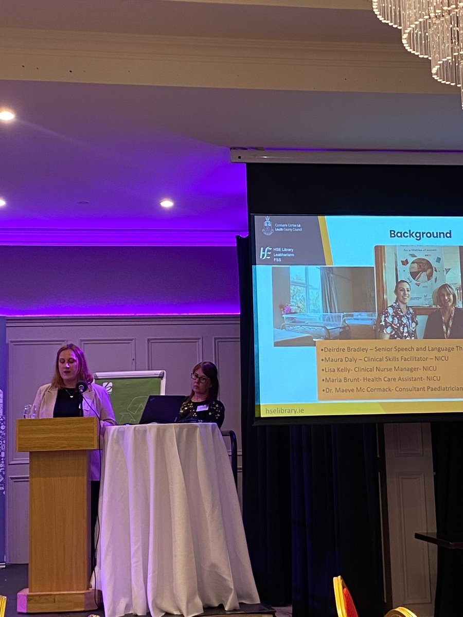Well done to our colleague Ruth presenting with Leona from @louthcoco at #cilipirelai24 who also represented the clinical team about this wonderful project 'Reading To Your Baby' and it's benefits. #bonding #readtoyourbaby #hselibrary