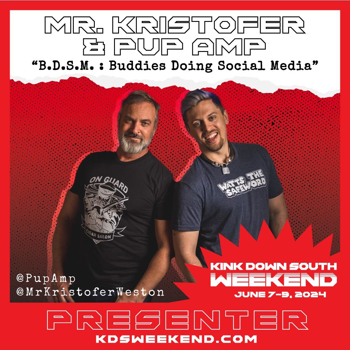 Ready to learn about BDSM with @PupAmp and @KristoferWeston? BDSM: Buddies Doing Social Media that is! From adult content to just trying to be an active kinkster online. What are the dos and don't? Tips, tricks and so much more!