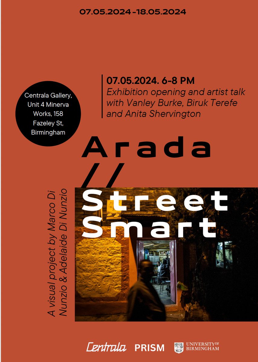 If you find yourself in the Midlands on May 7, consider going to the opening event of #Arada // Street Smart, a visual project co-edited by our own @marcodinu on street hustling and the urban in a city, #addisababa affected by large-scale demolition 👇 eventbrite.com/e/arada-street…