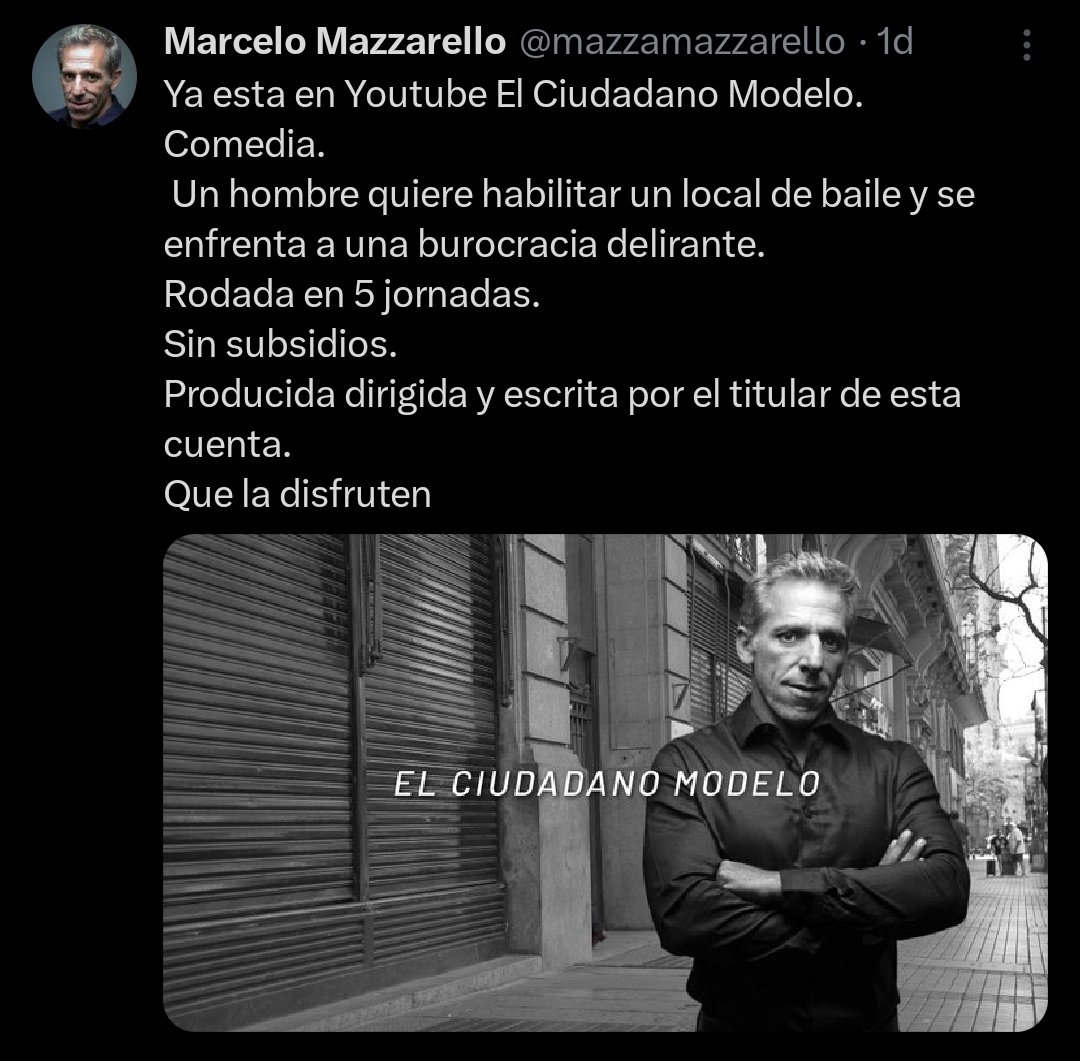 Belu_belhh's tweet photo. 🟣El actor Marcelo Mazzarello hizo una comedia SIN SUBSIDIOS, poniendo plata de SU bolsillo, ven que se puede?

👉🏼Propongo que entre todos banquemos su trabajo, ESTA EN YOUTUBE, LES DEJO EL LINK EN COMENTARIOS!!! https://t.co/oQeZ3auWX2
