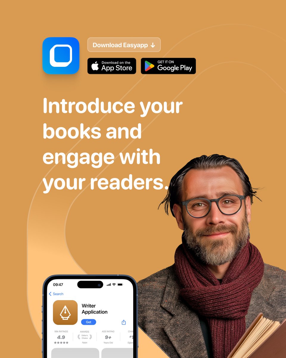 Introduce your books and engage with your readers. #easytoapply #writer

📲 Download Easyapp: easyapp.co/download/app