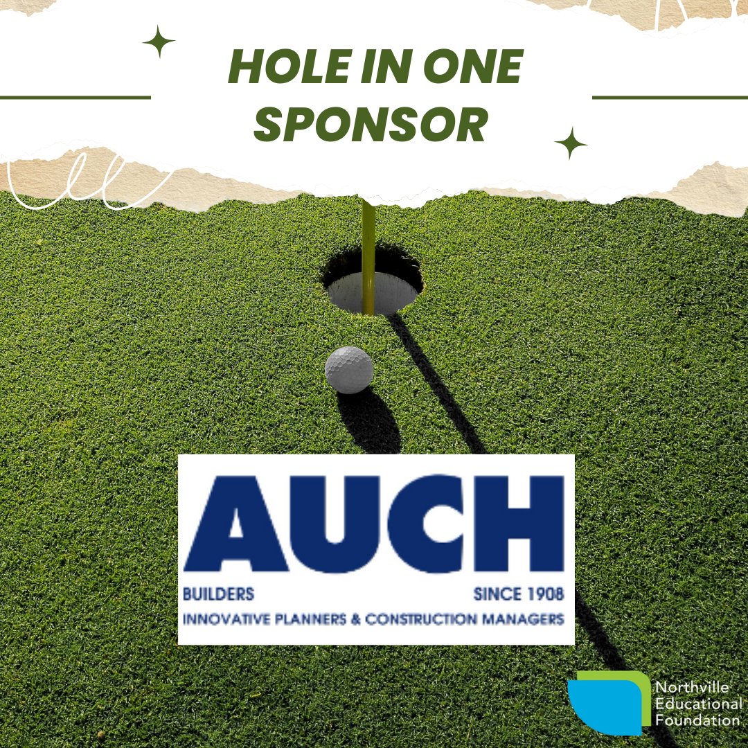 🎉 Exciting Sponsor Announcement! 🎉 We are thrilled to welcome AUCH Construction as our Hole-in-One Sponsor for the upcoming Play FORE Education event hosted by Northville Educational Foundation! ⛳🏌️‍♀️ A heartfelt thank you to AUCH Construction for their generous support.