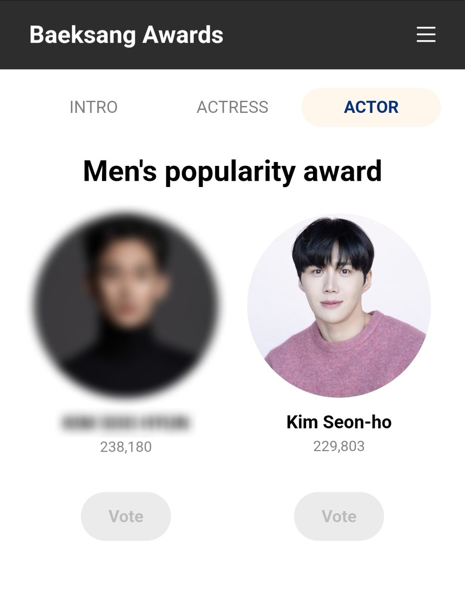 🗳️ 60th Baeksang Popularity Awards Voting 

With just 2 hours left until our mass voting, we’ve successfully narrowed the gap to 8k+ votes! Job well done, seonhohadas! Let’s keep up this momentum and continue to work hard! 🩵🥳

🔗: bit.ly/globalprizm 
#김선호 #KimSeonHo