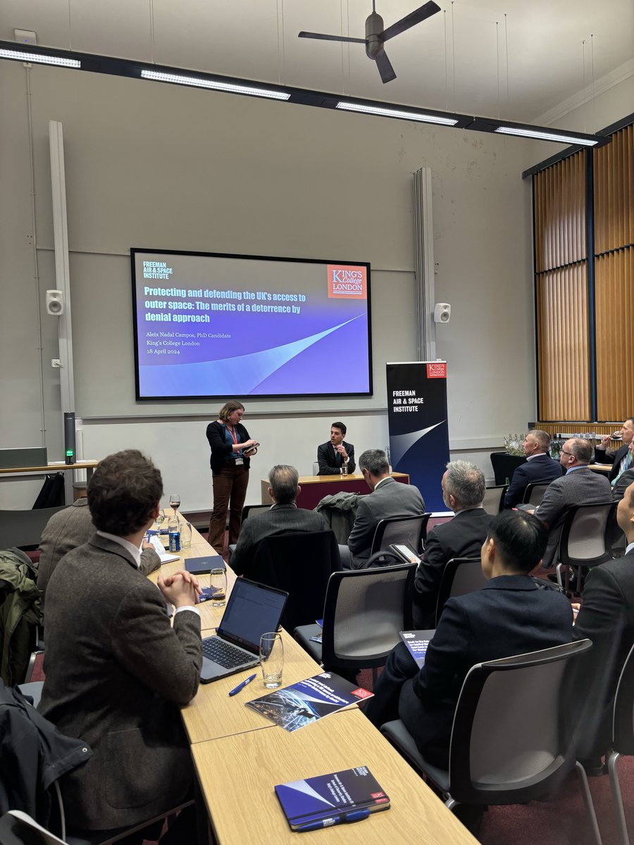🛰️We were pleased to host the Air Attachés Association for the launch of our recent paper by PhD Candidate @AleixNadal Aleix gave an overview of his research and reflected on the current 🇬🇧 approach to outer space from a protect and defend perspective. 👉bit.ly/3U9FhL9