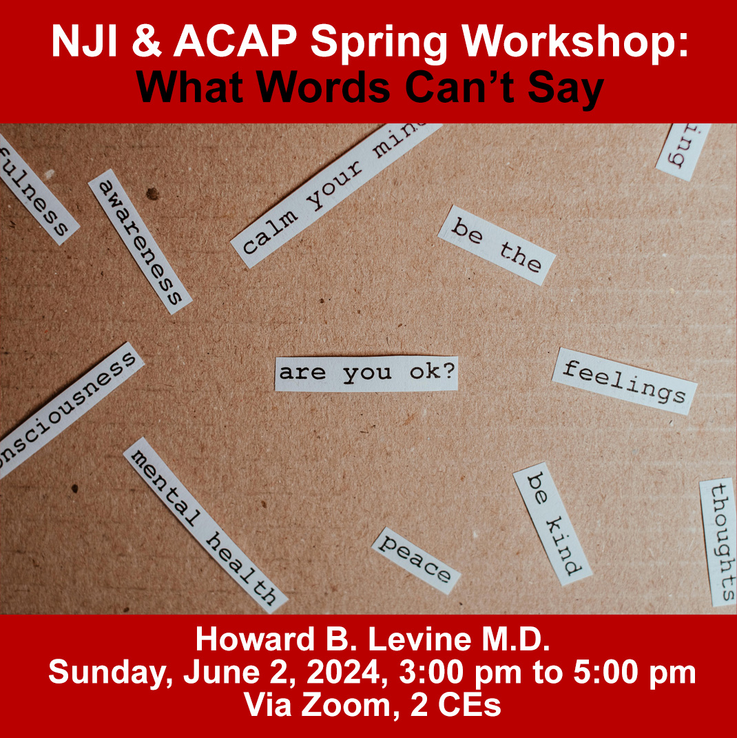 Join us! 

Learn more and register: ow.ly/5pVA50Rmls9

#weareacap #psychoanalysis #mentalhealth #continuinged #psychotherapists #psychology #ContinuingEducation #psychotherapy #psychotherapist #psychotherapie