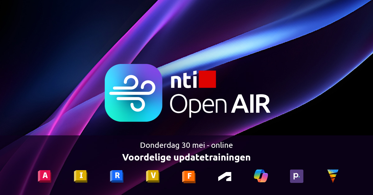 Wil je vooroplopen in je branche? Efficiënter werken? Natuurlijk! 

Meld je aan voor #NTIOpenAIR, ons jaarlijks event met softwareupdates van al je favoriete Autodesk-software. Kies je hoofdprogramma en ontdek de nieuwste features. 

Tot 30 mei, online!👉 ow.ly/QbKU50Rn3zr