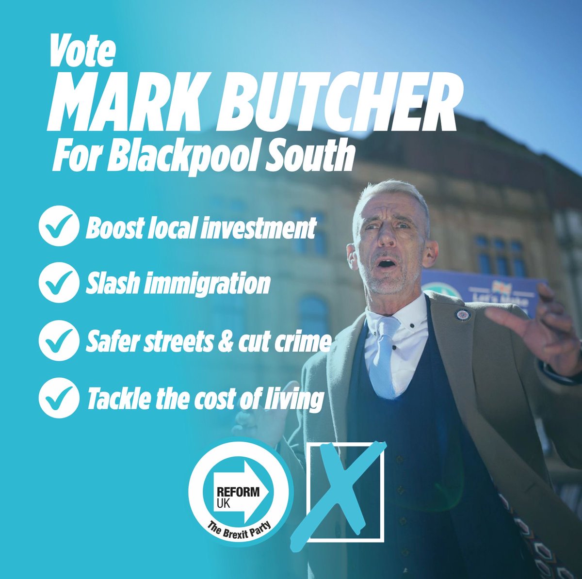 For too long, places like Blackpool have been ignored by the political establishment. On May 2nd, vote Mark Butcher to bring investment back to Blackpool. Let’s do it for Blackpool!
