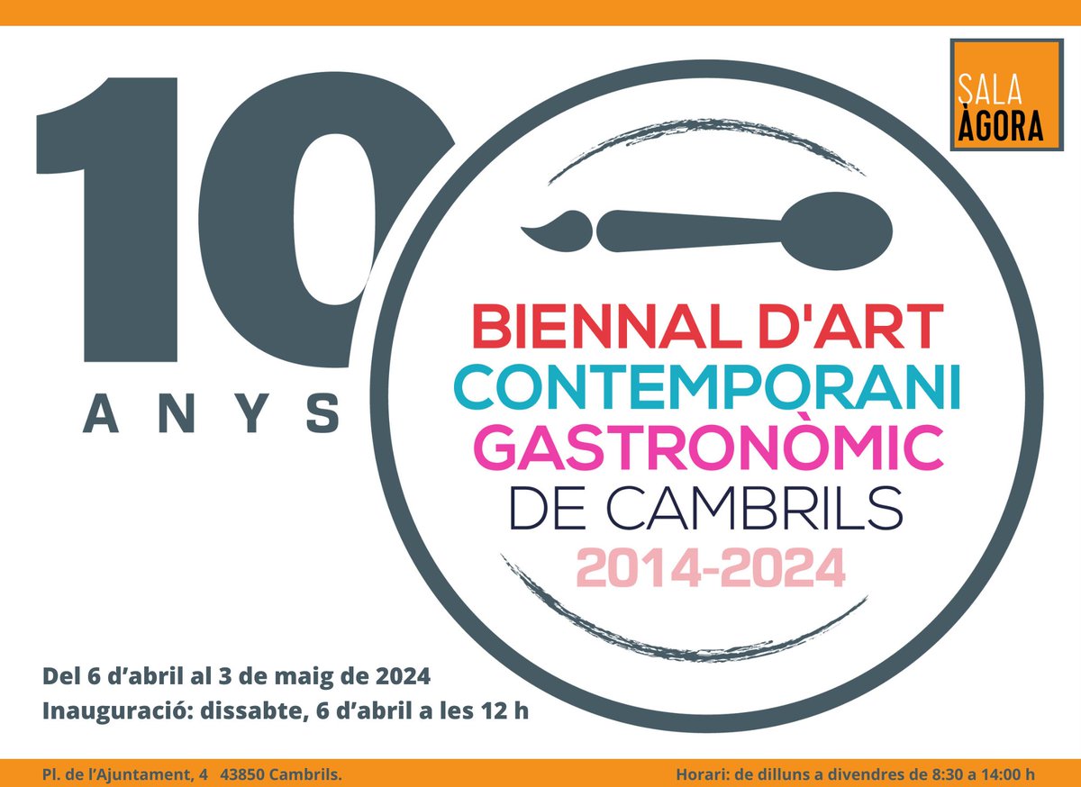 Activitat | Biennal d'Art Contemporani de Cambrils 📅 Fins al 3 de maig ⏰ Al matí 📍 Sala Àgora, Cambrils (Tarragona) #cultura #teatre #exposicions @ajterrassa 👉 jovecat.gencat.cat/ca/actualitat/…