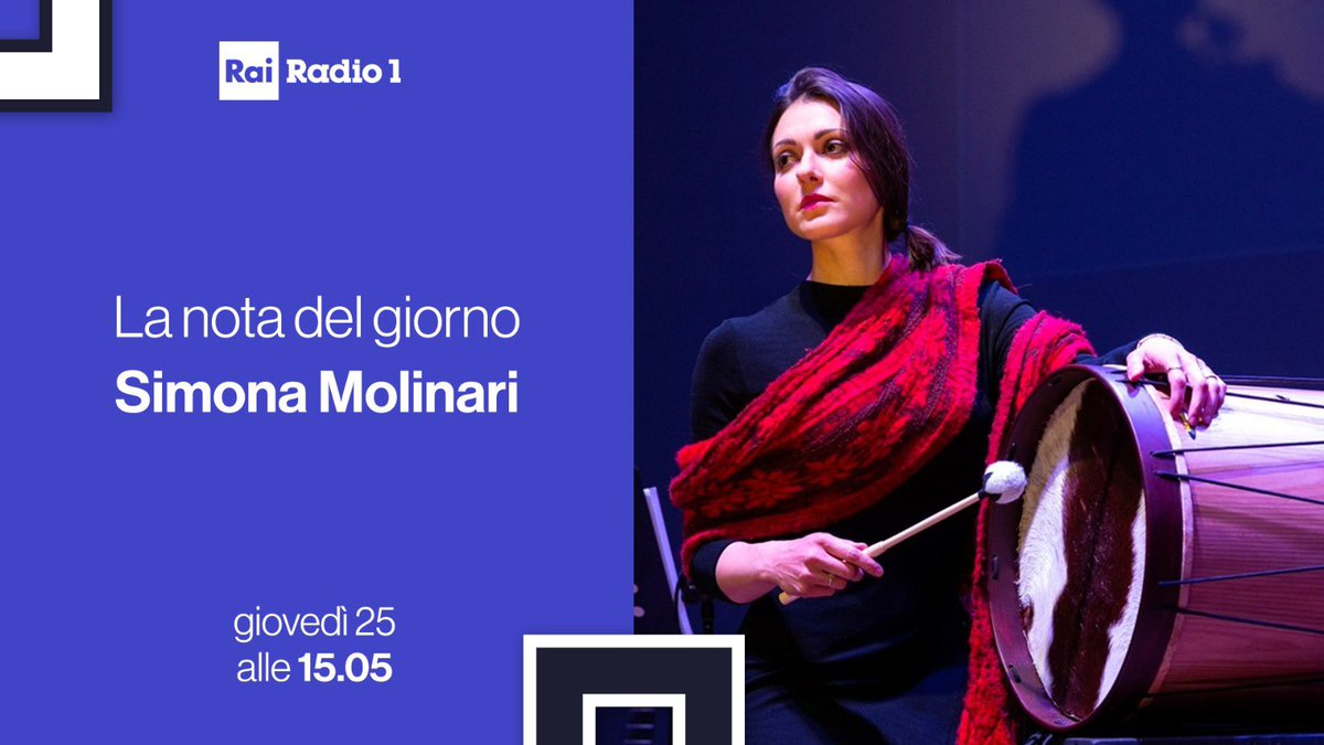 Rai Radio1 (@radio1rai) on Twitter photo 🎵Oggi #25aprile #LaNotaDelGiorno IN DIRETTA da <a href="/musicultura/">Musicultura</a> con <a href="/johnvignola/">John Vignola</a> insieme a <a href="/SimonaMolinari/">Simona Molinari</a> con il suo nuovo brano #NuFilEVoce 🎶
🎧Ascolta su #Radio1 e <a href="/raiplaysound/">RaiPlay Sound</a>
👉 raiplaysound.it/radio1 🎵Oggi #25aprile #LaNotaDelGiorno IN DIRETTA da <a href="/musicultura/">Musicultura</a> con <a href="/johnvignola/">John Vignola</a> insieme a <a href="/SimonaMolinari/">Simona Molinari</a> con il suo nuovo brano #NuFilEVoce 🎶
🎧Ascolta su #Radio1 e <a href="/raiplaysound/">RaiPlay Sound</a>
👉 raiplaysound.it/radio1