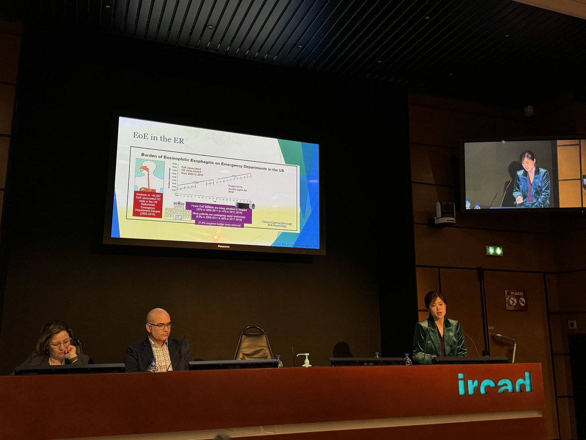 At #oeso2024 <a href="/KristleLynchMD/">Kristle Lee Lynch, MD | Gastroenterology @ UPenn |</a> demonstrates the rise in ER visits in the US for #EoE patients, mostly for food impactions <a href="/_OESO_/">OESO</a>