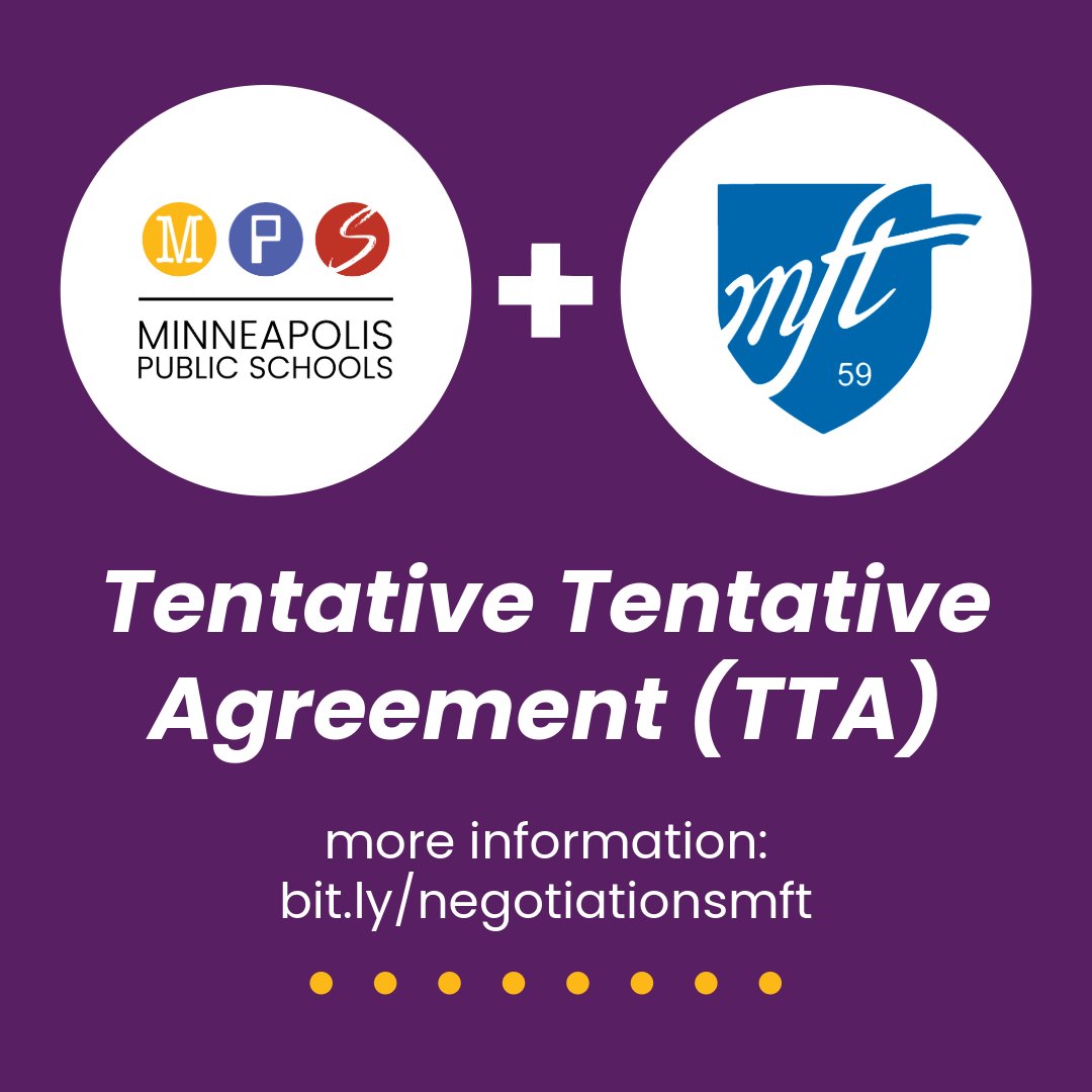 Minneapolis Public Schools (MPS) and the Minneapolis Federation of Teachers (MFT) Teacher Chapter have reached a tentative tentative agreement (TTA). Further details of the MPS/MFT tentative tentative agreement will be shared publicly once MFT Teacher Chapter members vote to…