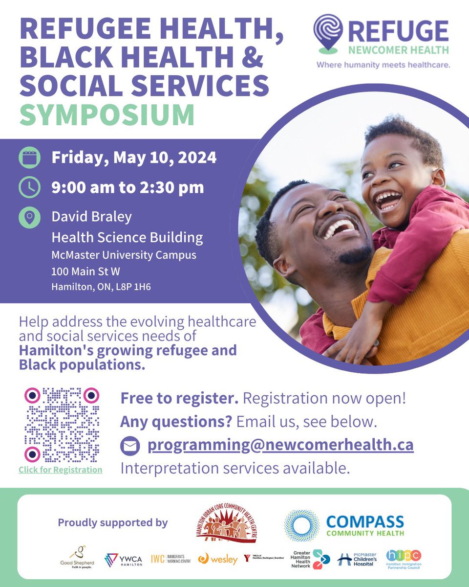 Excited to announce that registration to our Refugee Health, Black Health and Social Services Symposium is now OPEN 🗓️ Friday May 10, 2024 ⏰ 9:30 am - 2:30 pm 📍David Braley Health Science Building REGISTER: Refugeesymposium2024.eventbrite.com