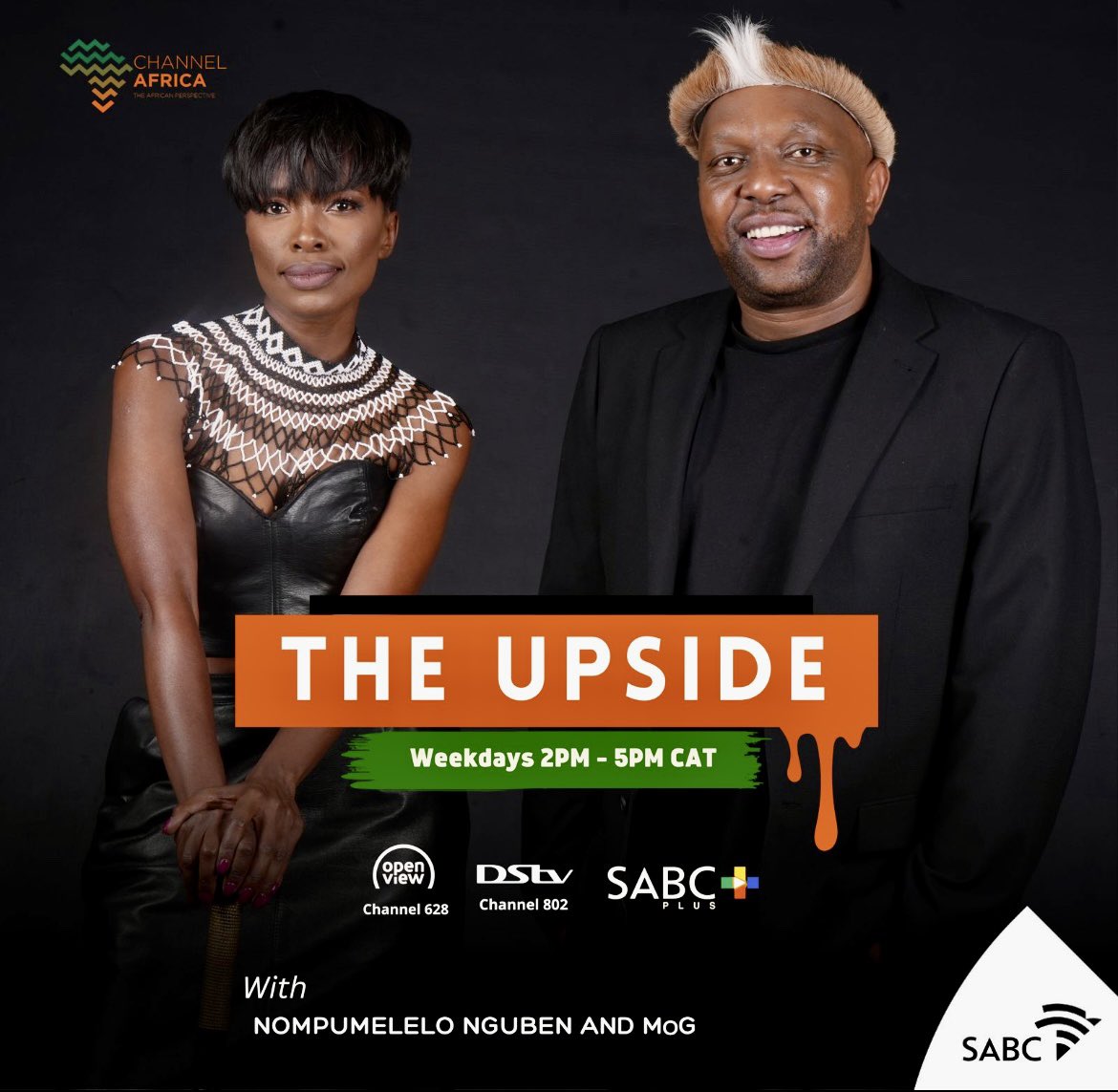 Welcome to #TheUpside with @MpumiNgubeni and @mog_moments 

Get your latest news, views and entertainment, right here on #ChannelAfrica the #AfricanPerspective