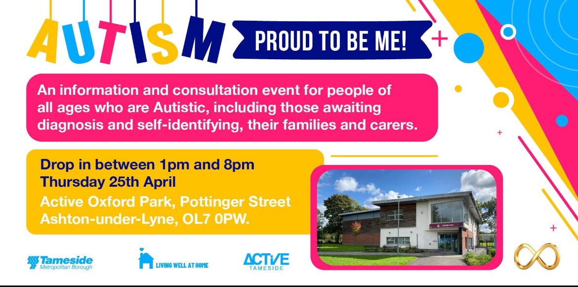 @TamesideCouncil #autism Proud to be me event - information sharing for Autistic people and children of all ages @ATandgicft @PennineCareNHS @TandG_CLDT