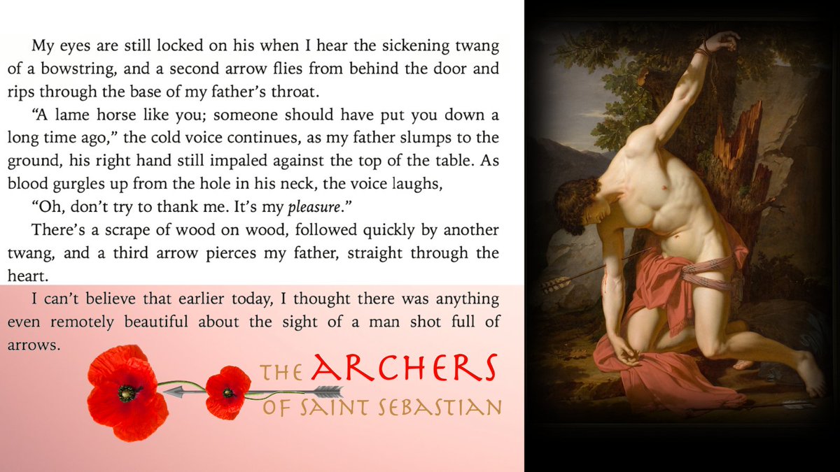 #FantasyIndiesApril 25 When your series starts w/ your MC witnessing her father murdered in a gruesome re-enactment of St. Sebastian's torment, there's really not much worse that can happen! I'm happy, though, that readers describe the bks as remarkably cozy!💕🏹💕I like that!