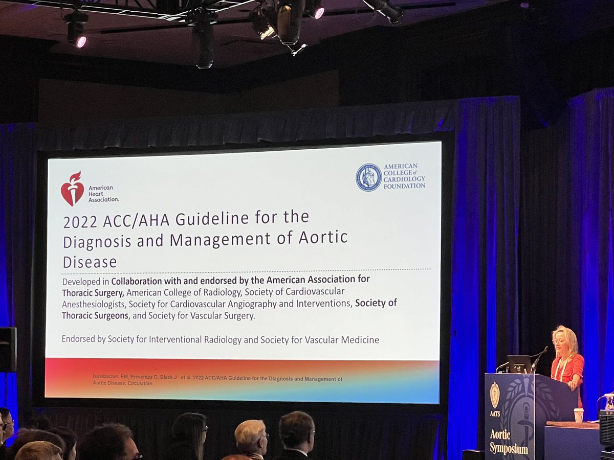 Up now in the first session of #Aortic2024, @OPreventzaMD presenting - Aneurysmectomy: The ACC/AHA Guidelines.