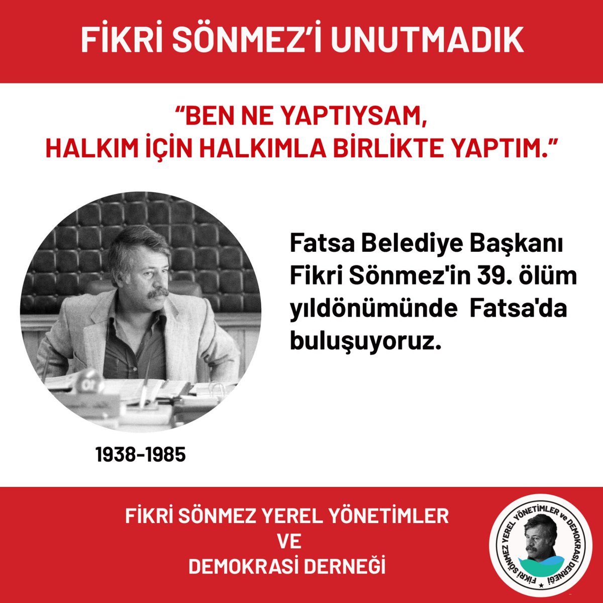 Fikri Sönmez Demokrasi ve Yerel Yönetimler Derneği (@fikriyerel) on Twitter photo 