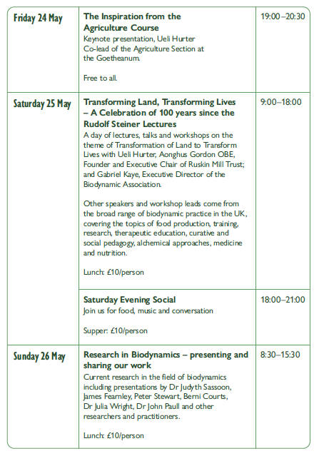 🌾Join us at the Biodynamics 100 Conference🌾 ✨ keynote speech by Ueli Hurter 🌿 workshops and lectures by UK #biodynamic practitioners 🔬 research day on Sunday 📅 May 24th-26th 📍@RuskinMill, Woolbarn by the Field Centre, cohost @BiodynamicUK Booking - thefieldcentre.org.uk/events