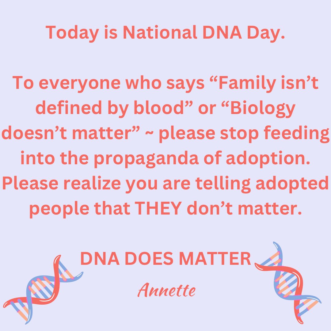 Biology has always mattered. Stop feeding into the propaganda. #NationalDNADay