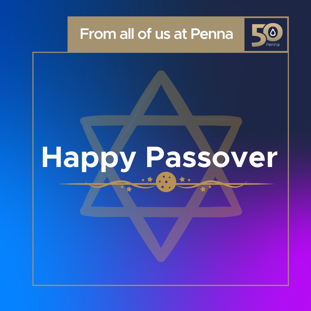 Happy Passover from Penna! As the festival of Passover begins, we extend our warmest wishes to all those celebrating. From our Penna family to yours, we wish you a Passover filled with peace, happiness, and blessings. Chag Pesach Sameach! #Passover #ChagPesachSameach