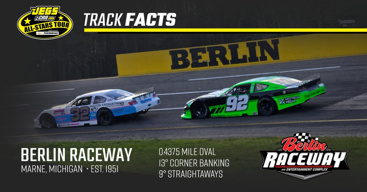 .@BerlinRaceway is one of the most unique race tracks on the 2024 JEGS/CRA All-Stars Tour schedule. Who do you think will master the track during the West Michigan 100 on Saturday? #CRARacing | CRA-Racing.com