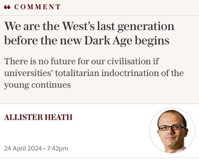 'Too many [Universities] have turned themselves into woke indoctrination camps, with hard-Left administrators encouraging post-modern academics to brainwash a generation.' No-one who's spent any time in a university recently would recognise this nonsense description.