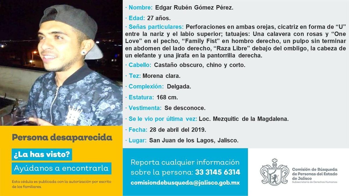 #Desaparecido #Jalisco Si tienes información llama al 3331456314 o contacta a @BusquedaJal