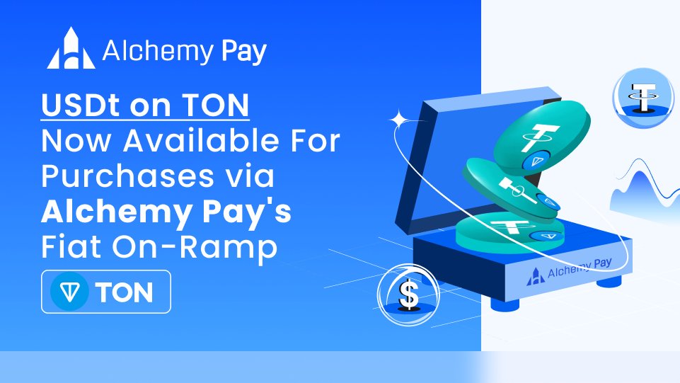 🙌#AlchemyPay has integrated the newly-launched USDt stablecoin by Tether which expands accessibility to @ton_blockchain’s Web3 Ecosystem in Telegram, the messenger boasting an immense user base of 900 million.

We are proud to enhance the user experience for those looking to