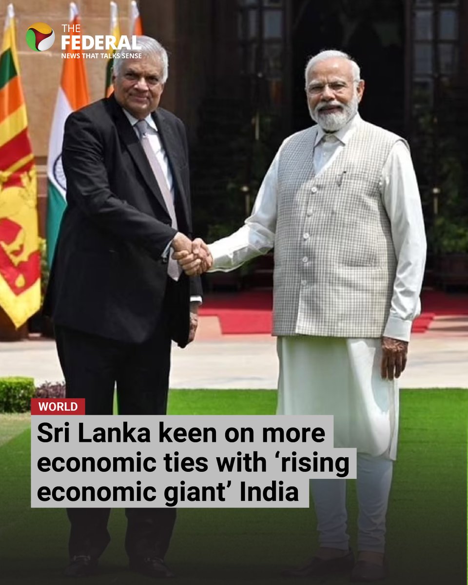 India's status as a rising economic giant and Sri Lanka's location as a strategic logistics hub will complement each other in driving forward the two economies, Ranil Wickremesinghe said in Colombo.

Read here: thefederal.com/category/news/…

#SriLanka #RanilWickremesinghe #India