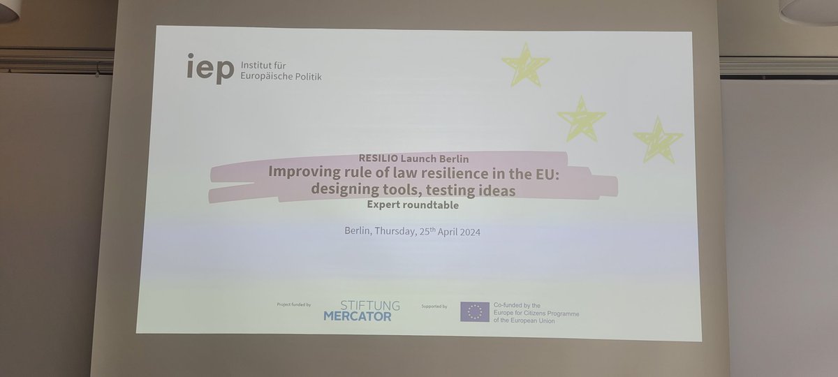 🇪🇺⚖️🇩🇪 Happening today: the Berlin launch of @IEP_Berlin RESILIO project report by @MariaSkora and team at @MercatorDE HQ with a whole bunch of old friends including but not limited to: @martapardavi @neusvidal @LQuaritsch @DanielHegedus82 @laszlodetre